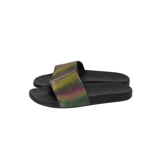 Louis Vuitton Men Prism Monogram Holographic Slides US12 UK11 Iridiscent Sandals - Picture 4 of 10